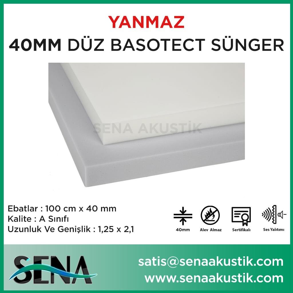 40mm Basotect Akustik Yanmaz Sünger m2 Fiyatları