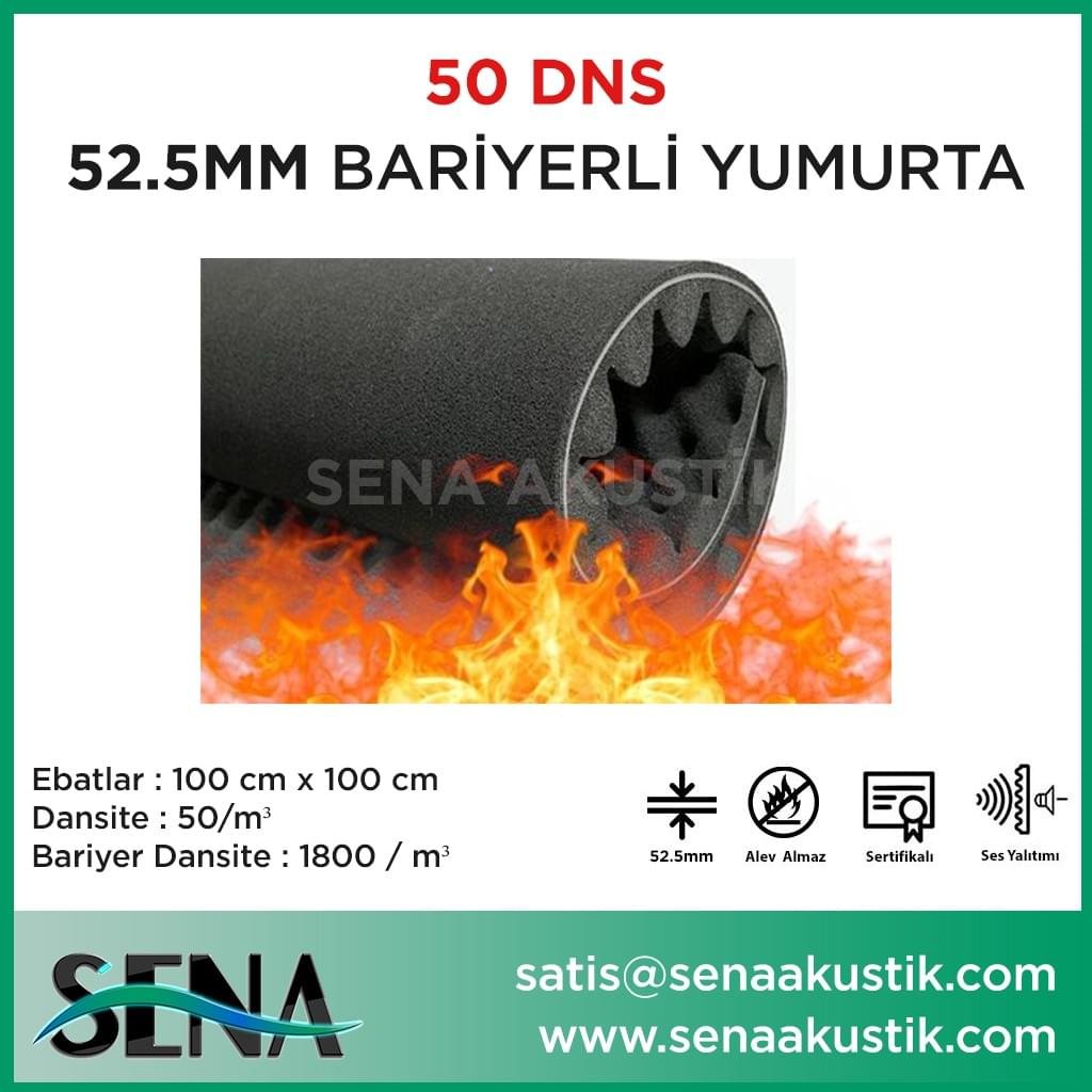 52.5 Bariyerli Akustik Yanmaz Yumurta Sünger m2 Fiyatları