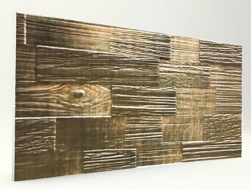 Ahşap Desenli Strafor Duvar Paneli Kütük Kestane Modeli