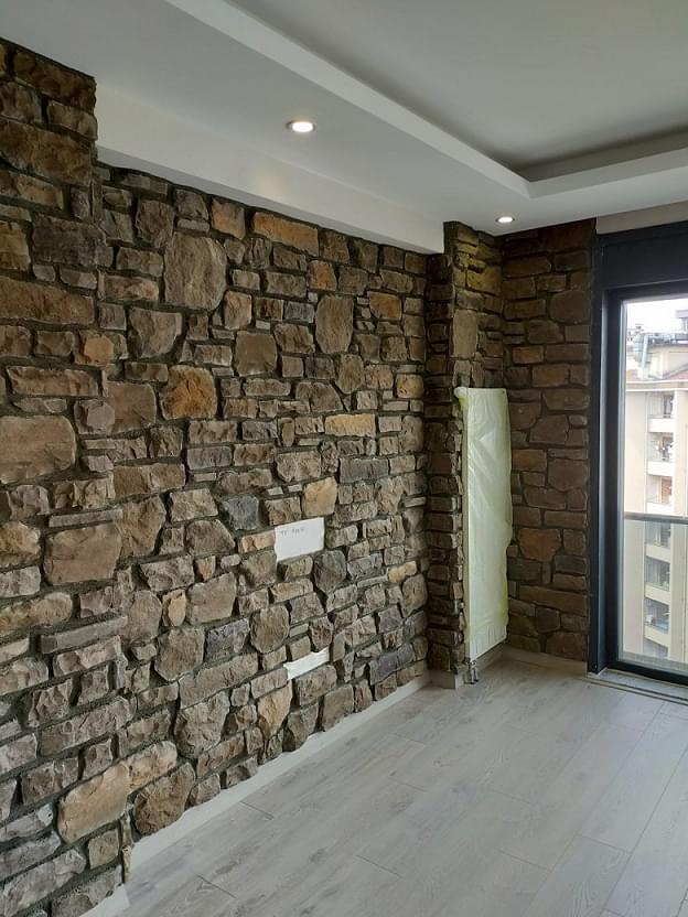 Atacama Kültür Taşı Marron Salon Duvar Taş Kaplama Uygulama Modelleri