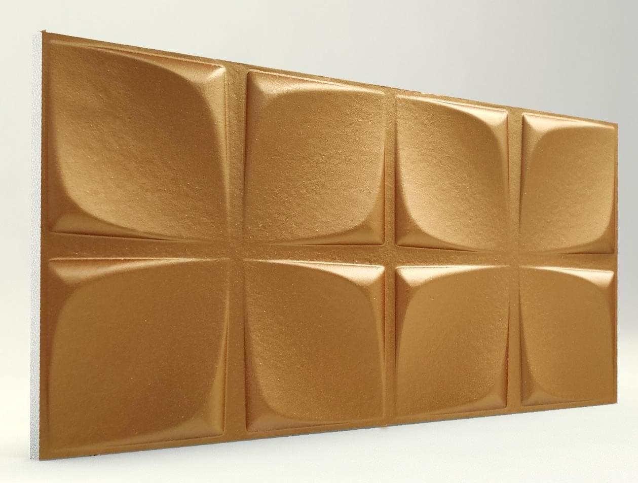 Çiçek Desenli Bakır Rengi 3D Strafor Duvar Panelleri