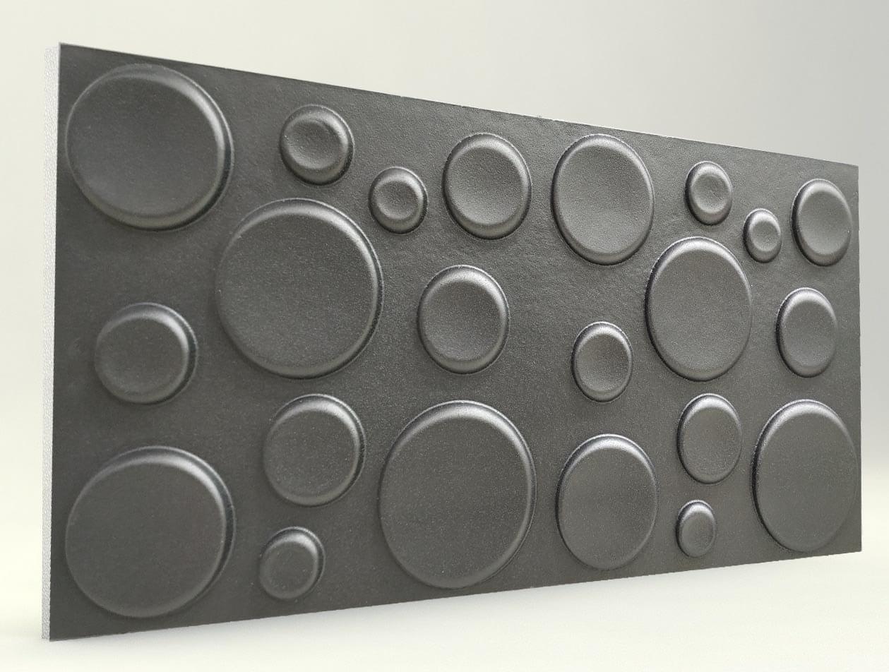 Elips Antrasit 3D Strafor Duvar Panelleri