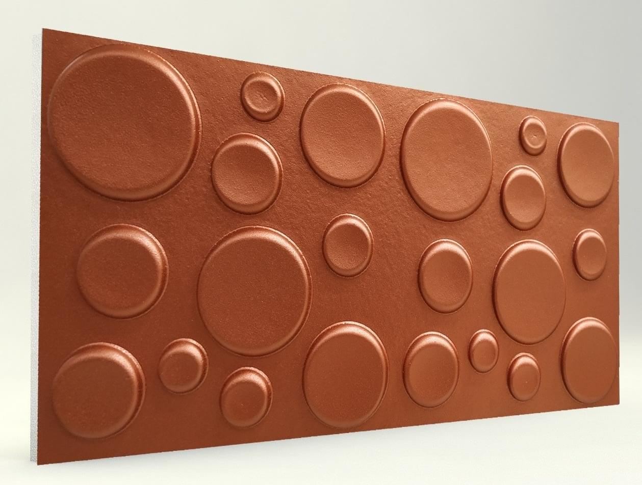 Elips Koyu Bakır 3D Strafor Duvar Panelleri