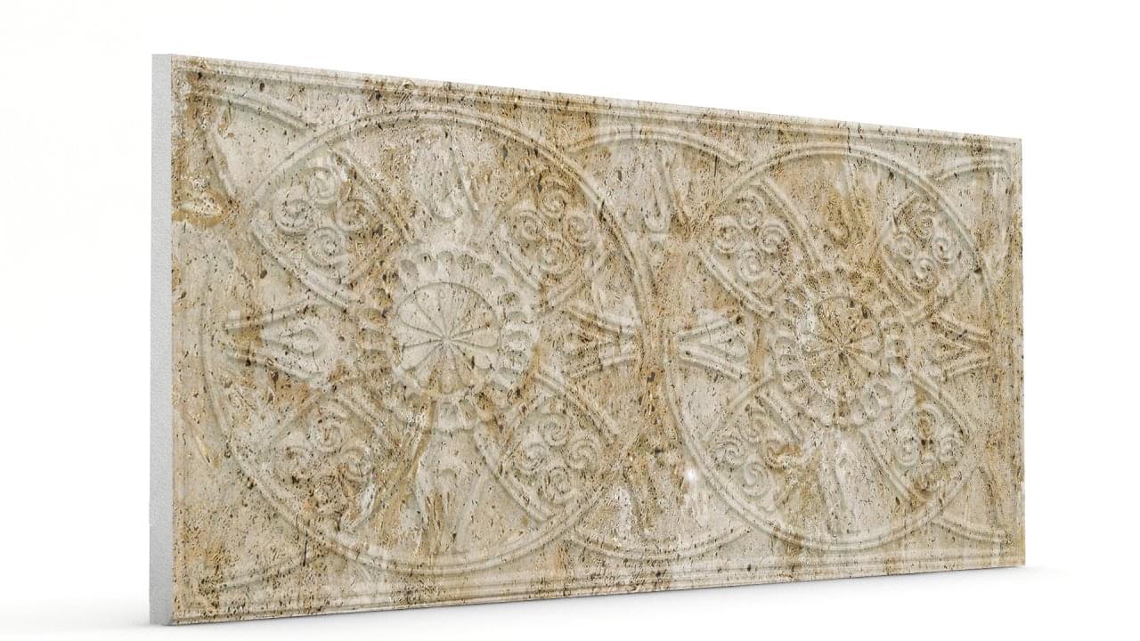 Osmanlı Güneş Desen Oymalı Strafor Duvar Paneli Açık Kahve Modeli