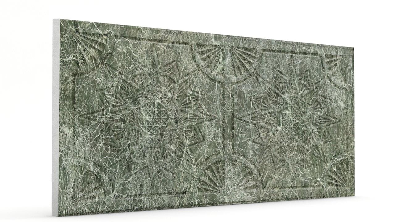 Osmanlı Yıldız Desen Oymalı Strafor Duvar Paneli Su Yeşili