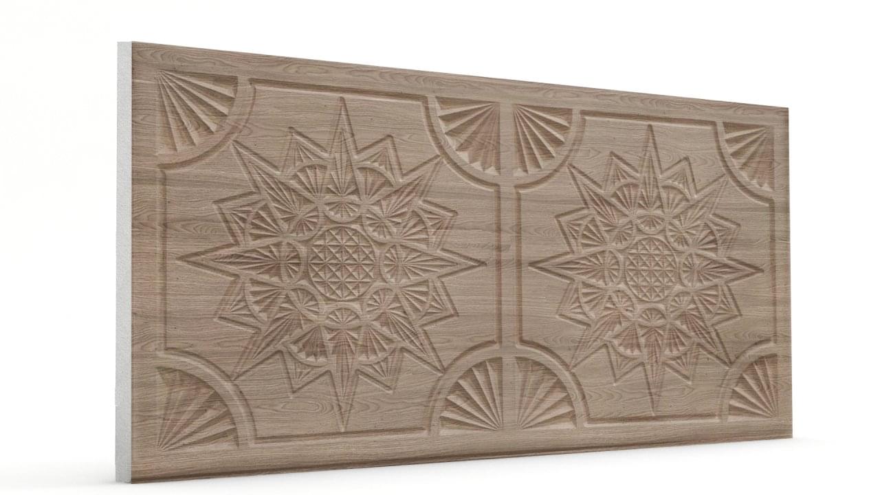 Osmanlı Yıldız Desen Oymalı Strafor Duvar Paneli Sütlü Kahve Modeli