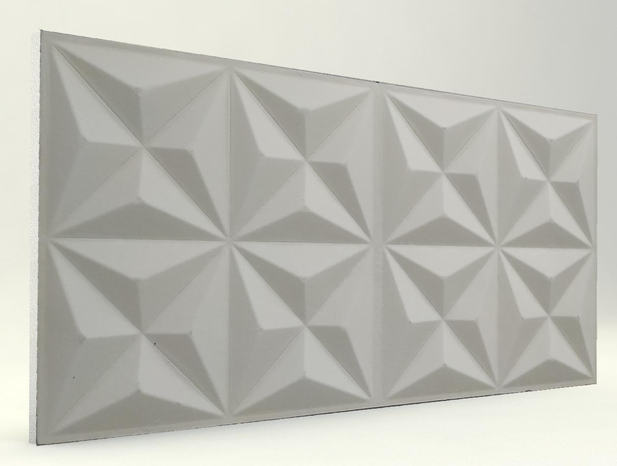 Piramit Desenli 3D Strafor Duvar Panelleri Mat Boyasız Modeli