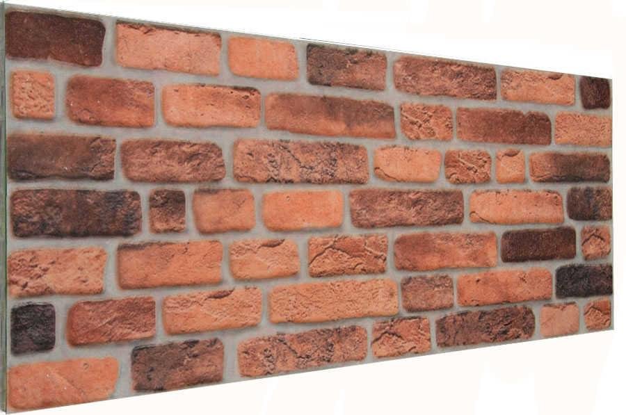 Turuncu 120'lik Tuğla Desenli Strafor Duvar Paneli